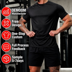 T-shirt da Palestra <span class=keywords><strong>Slim</strong></span> <span class=keywords><strong>Fit</strong></span> per <span class=keywords><strong>Uomo</strong></span>, Abbigliamento Sportivo Personalizzato OEM ODM, Asciugatura Rapida, Leggero, Traspirante, per Sollevamento Pesi - Product Image 1