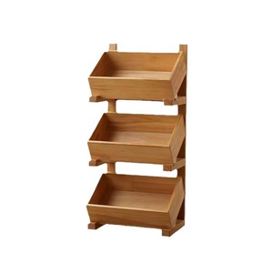 Étagère à pain et à en-cas en bois massif Honghai, 3 étages, multi-compartiments, pour cuisine, salon, présentation de légumes - Product Image 5