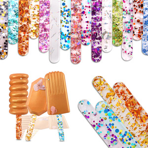 Palitos de Acrílico para Helados con Lentejuelas, Reutilizables, para Helados Caseros de Verano, Juego de 10, BG-LP, Venta al Por Mayor - Product Image 2