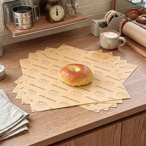 Customize Design Eco-friendly <b>Waxed</b> Greaseproof PE Coating Recyclable Sandwich Bread Wrap Bread Sandwich <b>Paper</b> Packaging - Product Image 4