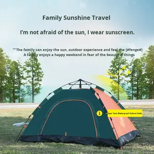 Carpa Automática Extensible para 3-4 Personas, Carpa Plegable Impermeable de Oxford de Apertura Rápida para Exteriores, 200x140x125cm, para Playa, Verano, Campamento - Product Image 5