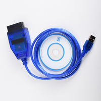 Cable OBDII a USB Azul, Cable OBD2 de 16 Pines Macho a USB, Cable de Conexión de Diagnóstico Automotriz