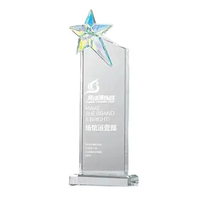 Nuovo trofeo colorato di cristallo pentagramma personalizzato creativo aziendale annuale riunione premio unità evento ricordo celebrazione evento