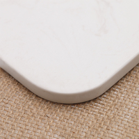 Planche à découper rectangulaire en bois d'acacia, établi en marbre blanc, plateau de fête pour le service du fromage, avec poignée