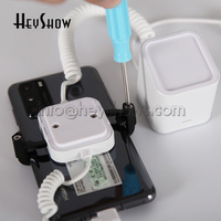 Stand Display Anti Maling untuk Ponsel HeyShow, Warna Putih, dengan Kabel Tipe C untuk Apple dan Android, Penahan Alarm Keamanan Ponsel