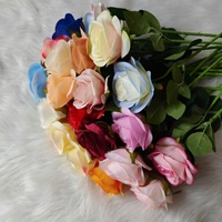 Rose artificielle en soie de style hollandais pour décoration murale de mariage et de la Saint-Valentin avec motif en relief
