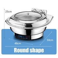 Réchaud de buffet électrique de luxe Kuntai en acier inoxydable, 6L, 440W, 220-240V, chauffe-plats moderne pour hôtels et restaurants