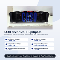 Amplificateur de puissance professionnel VOXFULL CA30 classe H 1200W 2400W stéréo en pont, en métal, pour système audio de scène