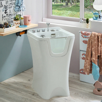 Baignoire bébé autoportante moderne en acrylique, design écologique, porte transparente, avec drain, baignoire portable pour trempage
