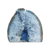 Yase 1 Pair Commercio All'ingrosso Agata Blu Fermalibri Pietra Naturale Geode Decorazione Della Casa Fermalibri da Yiwu