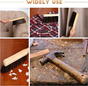 Brosse de <span class=keywords><strong>cheminée</strong></span> en poils de cheval, brosse de banc, poils doux, Long manche en bois, brosse à poussière pour le foyer, la voiture et la maison - Product Image 5