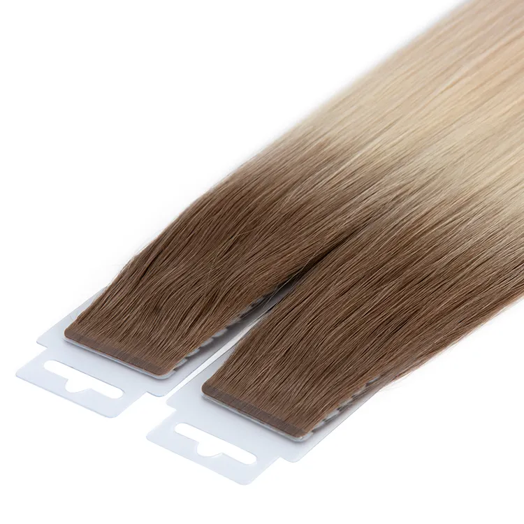 Groothandel Russische Haarverlenging Onzichtbare Tape In Extensions Ombre Blonde Kleur Gewortelde Huid Inslag Tape Haarverlenging