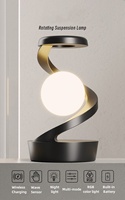 Creativo RGB interior inalámbrico recargable LED luz de noche moderno ABS dormitorio ambiente Mesa levitación rotación mesita de noche Escritorio