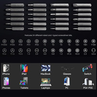 Set obeng presisi 25 dalam 1, Set Obeng magnetik Mini dengan saku
