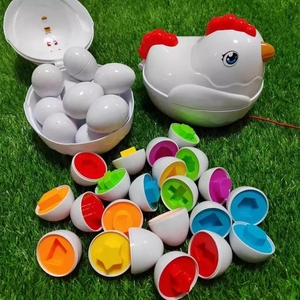 Jouets œufs de Pâques en forme de poulet, jeu de correspondance des couleurs, trieur de formes avec 6 œufs jouets pour enfants, jouet éducatif sensoriel pour développer la motricité fine - Product Image 5