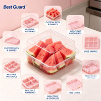 Barquette en plastique transparente recyclable personnalisée pour fruits, emballage jetable en coquille pour pastèque coupée, fruits frais, qualité alimentaire
