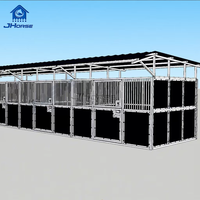 Box à chevaux modulaire temporaire en acier galvanisé portable avec mangeoire