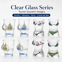 Vente en gros Tasse à boire design urbain Verre à liqueur souvenir personnalisé créatif Barcelone Portugal Cadeaux de voyage