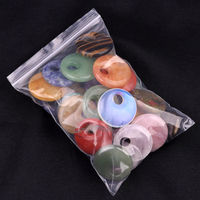Pendentif Donut en Pierre Naturelle d'Amythyste, Breloque Cercle Creux en Pierre Précieuse pour Fabrication de Colliers DIY, Perle de Bijou pour Guérison des Chakras et Boucle de Paix