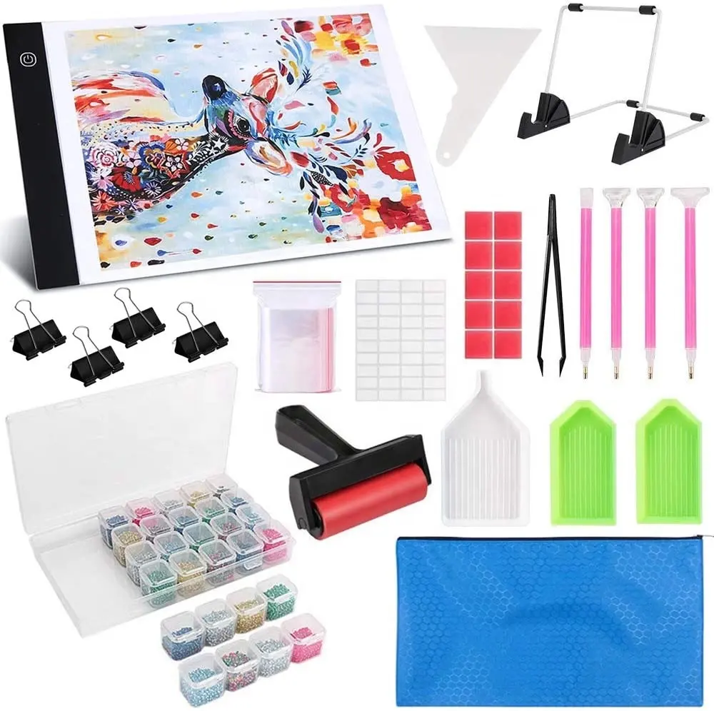 Diamond Painting A4 LED Light Pad Kit Tools and Accessories Kit for Full Drill & Partial Drill 5D Diamond Painting
