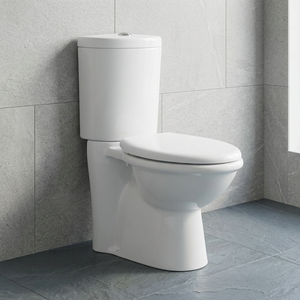 WC en porcelaine de style européen, deux pièces, à raccordement direct, avec siphon en P, double chasse et chasse latérale - Product Image 1