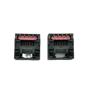Standard type factory connectors 8p8c rj45 ethernet network plug 52 series red rubber core rj11 to rj45 adapter