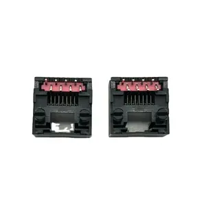 موصلات مصنع نوع قياسي 8p8c rj45 قابس شبكة إيثرنت 52 سلسلة أحمر كور المطاط rj11 إلى rj45 محول