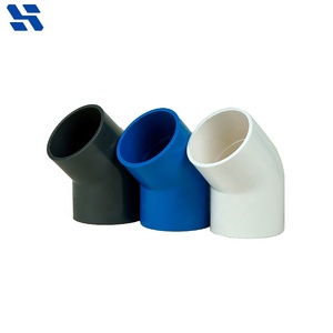 45 graden UPVC elleboogpijpfitting kunststof 45 °   Elboogconnector voor waterleiding, afwatering en loodgieterswerk - Product Image 1