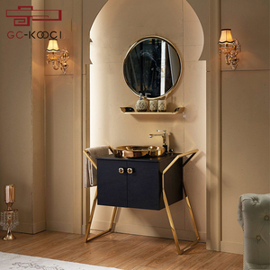 Meuble-lavabo mural moderne en acier inoxydable pour <span class=keywords><strong>salle</strong></span> <span class=keywords><strong>de</strong></span> <span class=keywords><strong>bain</strong></span>, avec design écologique et miroir inclus - Product Image 2