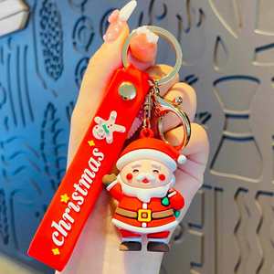 Llavero de goma suave con diseño de Papá Noel de dibujos animados para Navidad y Año Nuevo 2023, pequeño colgante para bolso, regalo, llavero para llaves de coche - Product Image 4