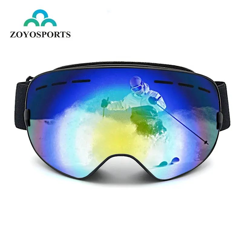 ZOYOSPORTS جديد وصول نظارات واقية من الثلج طبقة مزدوجة التزلج على الجليد نظارات رؤية واسعة لمكافحة الضباب يمكن تغيير عدسة نظارات التزلج