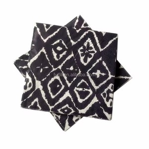 Einweg-Servietten mit Schwarz-Weiß-Symmetrie-Geometriemuster, 2-lagig, Dekorative Papierservietten für Abendessen, Mittagessen, Partys und Events, Haushaltspapier - Product Image 1