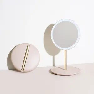 Modern Penjualan Laris Mode Warna-warni Led Cermin Rias Desktop Led Kaca Meja Bercahaya Kosmetik