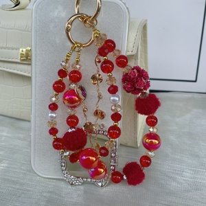 Porte-clés perlé haut de gamme, chaîne pour téléphone portable, porte-clés en métal, porte-clés de voiture, pendentif pour téléphone portable, sangle pour téléphone portable - Product Image 1