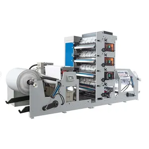 Máquina de impresión flexográfica de prensa de letras de 4 colores para impresión de vasos de papel