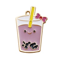 Logo personnalisé en émail Tasses Etiquettes pour bijoux Décoration à breloques en métal en alliage faite à la main pour porte-clés