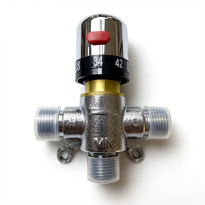 Válvula <span class=keywords><strong>Mezcladora</strong></span> de Agua Termostática de Latón de 3 Vías G1/<span class=keywords><strong>2</strong></span>" con Control de Temperatura para Calentador Solar de Agua - Product Image 3