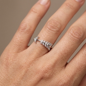 Fashion Cupid Arrow Pave CZ <strong>Statement</strong> <strong>Ring</strong> 925 Sterling <strong>Silver</strong> Minimalist Everyday Jewelry - Product Image 5
