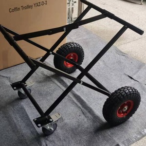 Manufacturer supplies high-load-bearing steel coffin <b>trolleys</b> for funeral use. - Product Image 2