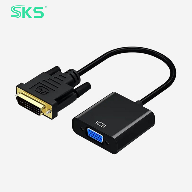 DVI 24+1 Input to VGA 15Pin Output Converter Adapter Fast Data Transfer for Computer Printer Monitor Video Signal Conversion