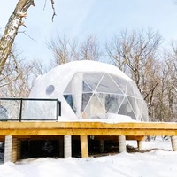 Dôme de tente de glamping rond igloo Eco House à cadre en acier pour attractions touristiques
