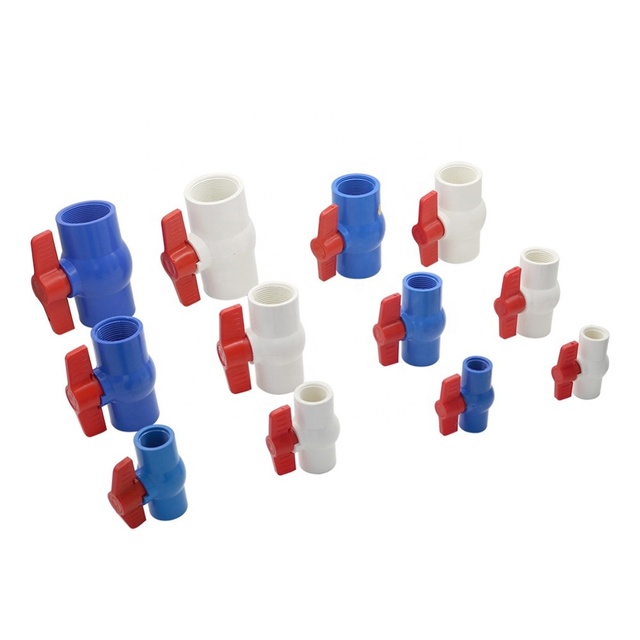 1/2 3/4 1 1.25 1.5 2 Inch Female Thread Plastic PVC Ball Valve Plumbing Pipe Fittings Socket Valve