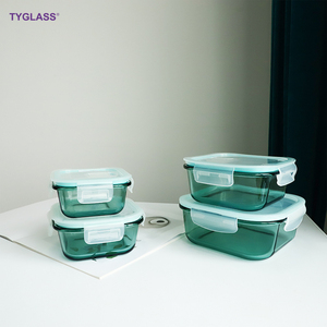 ชุดกล่องเก็บอาหารในครัวทำจากแก้วทนความร้อนสำหรับผู้ใหญ่กล่องอาหารกลางวัน - Product Image 4