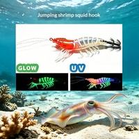 Le Brave Inkfish, leurre dur artificiel lumineux synthétique en forme de crevette pour la pêche au calmar/poulpe et aux poissons d'eau salée en mer et en bateau