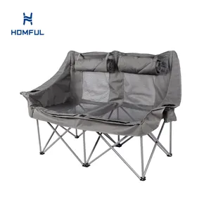 Chaise de camping double réglable pliable de luxe en aluminium personnalisé pour l'extérieur HOMFUL