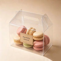 Boîte d'emballage portable en plastique personnalisée, transparente, pliable, écologique, pour pâtisserie maison et cadeaux