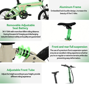 YANGOR Fabricant Professionnel Stock UE Vélo Électrique Pliant 36V 250W Pas Cher pour la Commutation Urbaine - Product Image 5