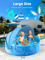 Piscine gonflable pliable en PVC pour enfants avec auvent, piscine à balles portable pour bébé, jeux aquatiques familiaux en plein air sur la plage