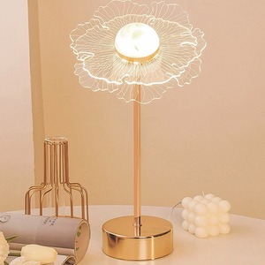 <b>Table</b> Lamp Retro Gold Acrylic Butterfly LED Desk Lamp Hotel Villa Art Decor LED <b>Table</b> Light Living Room Bedside LED Night Lights - Product Image 1
