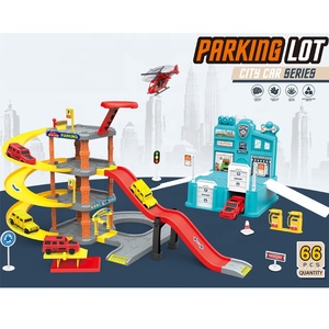 Jeu éducatif de <span class=keywords><strong>voiture</strong></span> de fente de police en plastique de série de voie de dinosaure de course d'enfants pour le jeu de jouet de stationnement de rail et de parc de ville - Product Image 4
